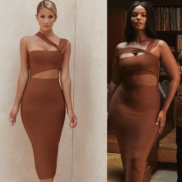 House of CB Dresses & Skirts - House of Cb Aina Bandage Tan Brown Cutout Dress